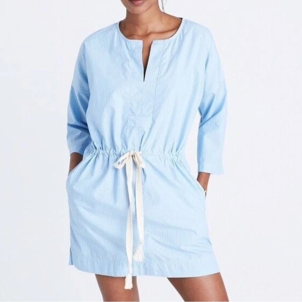 Madewell Blue Swim Coverup with tie